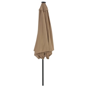 Umbrelă de soare exterior, LED-uri și stâlp oțel, taupe, 300 cm - Img 7
