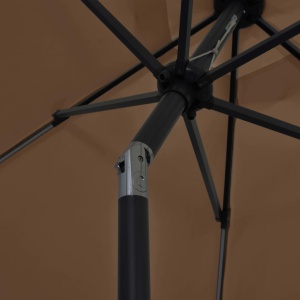 Umbrelă de soare, LED-uri și stâlp aluminiu, gri taupe, 300 cm - Img 2