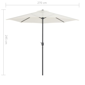 Umbrelă de soare pentru balcon tijă aluminiu nisipiu 270x135cm - Img 7