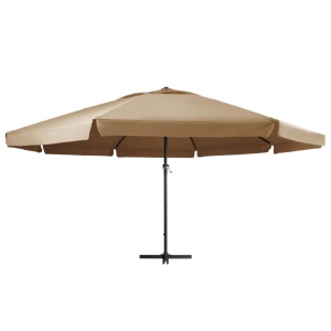 Umbrelă soare de exterior cu stâlp aluminiu gri taupe 600 cm - Img 3