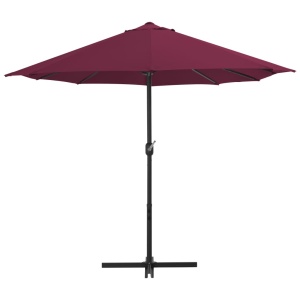 Umbrelă soare exterior, stâlp aluminiu, roșu bordo, 460x270 cm - Img 4