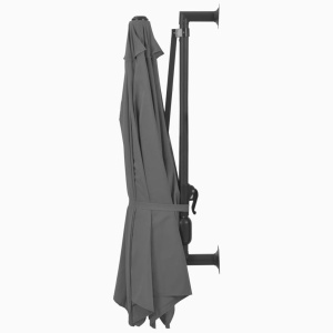 Umbrelă soare, montaj pe perete, stâlp metal, 300 cm, antracit - Img 8
