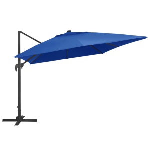 Umbrelă suspendată cu LED și stâlp aluminiu azuriu 400x300 cm - Img 4