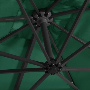 Umbrelă suspendată cu LED și stâlp din oțel, verde, 250x250 cm - Img 2