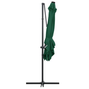 Umbrelă suspendată cu LED și stâlp din oțel, verde, 250x250 cm - Img 5