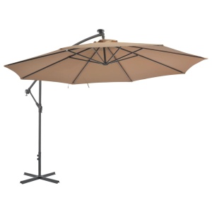 Umbrelă suspendată cu stâlp din aluminiu, 350 cm, gri taupe - Img 2