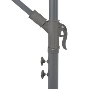 Umbrelă suspendată cu stâlp din aluminiu, 350 cm, gri taupe - Img 6