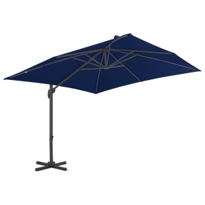 Umbrelă suspendată cu stâlp din aluminiu albastru azuriu 3x3 m - Img 3