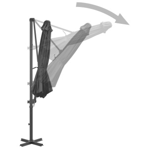 Umbrelă suspendată cu stâlp din aluminiu, antracit, 300 cm - Img 8