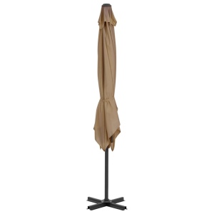 Umbrelă suspendată cu stâlp din aluminiu taupe 250x250 cm - Img 4