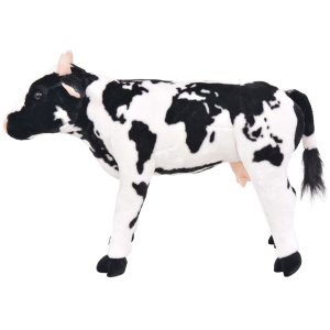 Vacă din pluș de jucărie XXL Alb și negru - Img 2