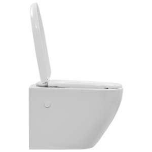 Vas WC suspendat fără ramă, alb, ceramică - Img 6