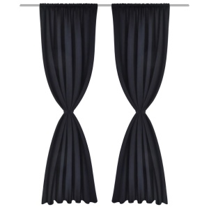 2 Perdele negre opace cu rejansă 135 x 245 cm - Img 2