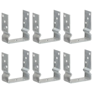 Ancore de gard, 6 buc., argintiu, 12x6x15 cm, oțel galvanizat