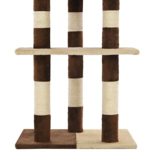 Ansamblu de joacă pisici, stâlpi din sisal, bej și maro, 127 cm - Img 5