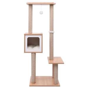 Ansamblu pentru pisici, covoraș de zgâriere din sisal, 129 cm - Img 4