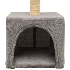 Ansamblu pentru pisici, stâlp cu funie de sisal, 55 cm, gri - Img 6