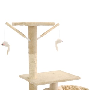 Ansamblu pentru pisici stâlpi din funie de sisal 230-250 cm bej - Img 7