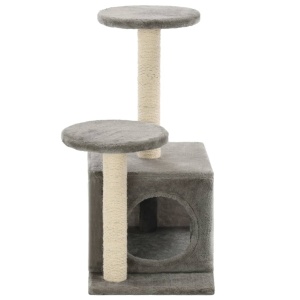 Ansamblu pisici cu stâlpi din funie de sisal, 60 cm gri - Img 6
