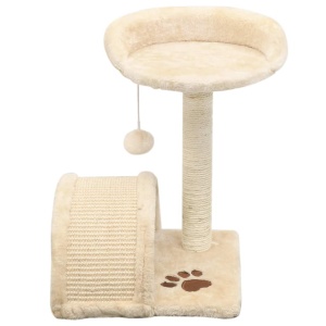 Ansamblu pisici cu stâlpi funie sisal 40 cm, bej și maro - Img 3