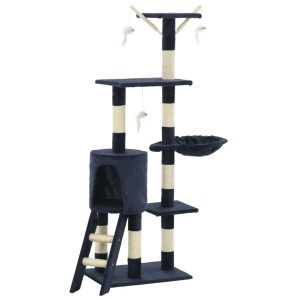 Ansamblu pisici stâlpi din funie sisal, 138 cm, albastru inchis - Img 2