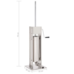 Aparat de umplut cârnați manual, argintiu, 7 L, oțel inoxidabil - Img 6