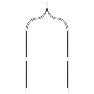 Arcadă de grădină, negru, 120 x 38 x 258 cm, fier - Img 2