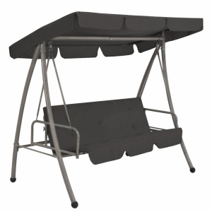 Balansoar de exterior cu copertină antracit 192x118x175 cm oțel
