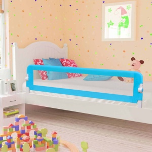 Balustradă de protecție pat copii albastru 180x42 cm poliester