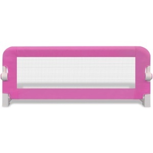 Balustradă de siguranță pentru pat de copil, roz, 102x42 cm - Img 3