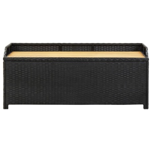 Bancă de depozitare pentru grădină, negru, 120 cm, poliratan - Img 4