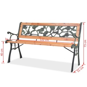 Bancă de grădină, 122 cm, lemn - Img 6