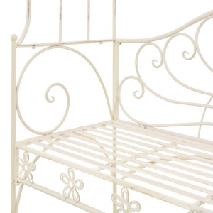 Bancă de grădină, alb vintage, 122 cm, fier - Img 6