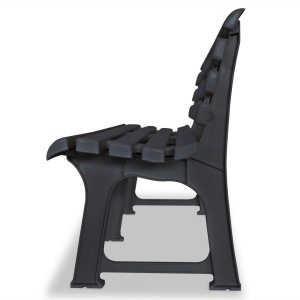 Bancă de grădină, antracit, 145,5 cm, plastic - Img 3