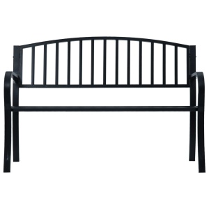 Bancă de grădină, negru, 125 cm, oțel - Img 2