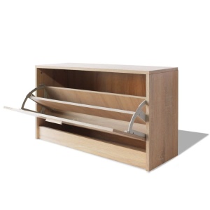 Banca de stocare pantofi, 80x24x45 cm, culoarea stejarului - Img 4