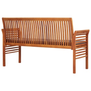 Bancă grădină cu 3 locuri &amp; pernă, 150 cm, lemn masiv acacia - Img 4