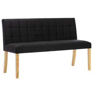 Bancă, negru, 140 cm, material textil - Img 2