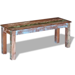 Bancă solidă din lemn reciclat 110 x 35 x 45 cm - Img 3