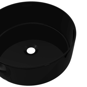 Bazin chiuvetă ceramic, Rotund Negru 40x15 cm - Img 4