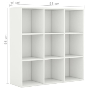 Bibliotecă, alb, 98 x 30 x 98 cm, PAL - Img 5