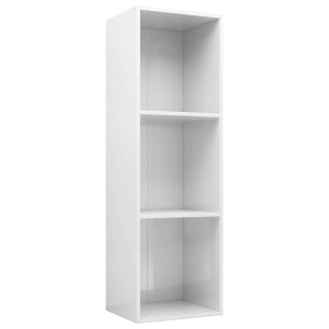 Bibliotecă/Comodă TV, alb lucios, 36 x 30 x 114 cm, PAL - Img 2