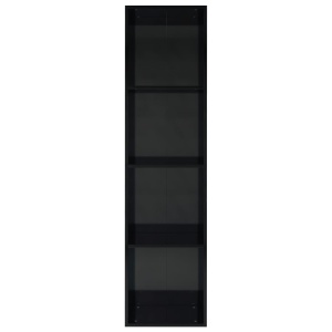 Bibliotecă/Comodă TV, negru lucios, 36 x 30 x 143 cm, PAL - Img 5