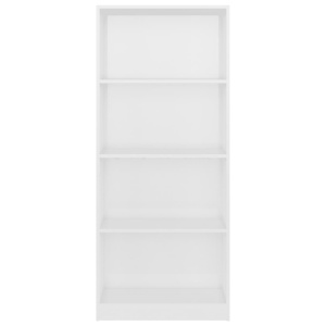 Bibliotecă cu 4 rafturi, alb extralucios, 60 x 24 x 142 cm, PAL - Img 4