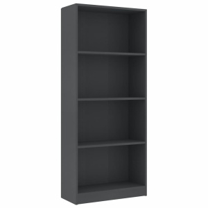 Bibliotecă cu 4 rafturi, gri, 60 x 24 x 142 cm, PAL - Img 2
