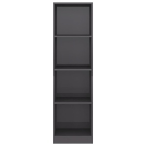 Bibliotecă cu 4 rafturi, gri extralucios, 40 x 24 x 142 cm, PAL - Img 6