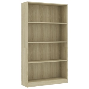 Bibliotecă cu 4 rafturi, stejar Sonoma, 80 x 24 x 142 cm, PAL - Img 2