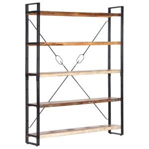 Bibliotecă cu 5 rafturi, 140 x 30 x 180 cm, lemn masiv reciclat
