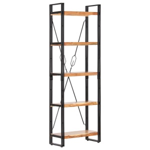 Bibliotecă cu 5 rafturi, 60 x 30 x 180 cm, lemn masiv de acacia - Img 11