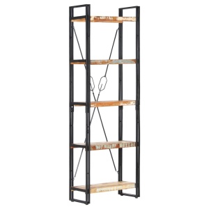 Bibliotecă cu 5 rafturi, 60 x 30 x 180 cm, lemn masiv reciclat - Img 9